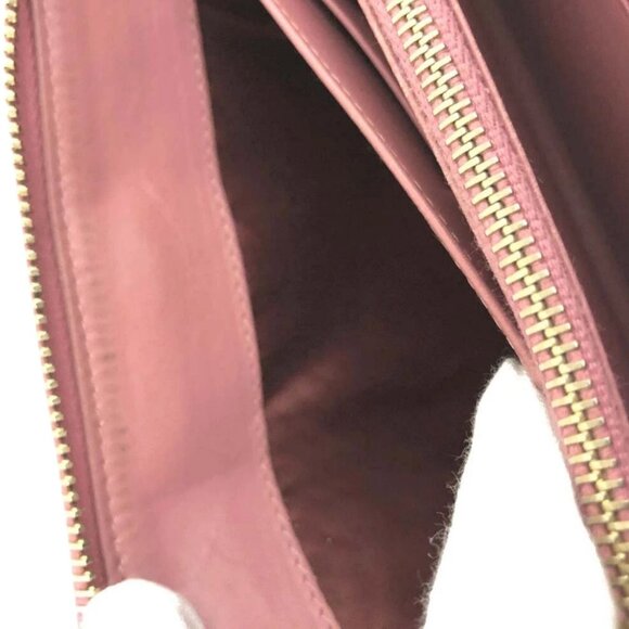 (L1) Authentic Miu Miu Wallet Long Embossed Pink Leather Luxury Vintage Designer - Picture 7 of 9
